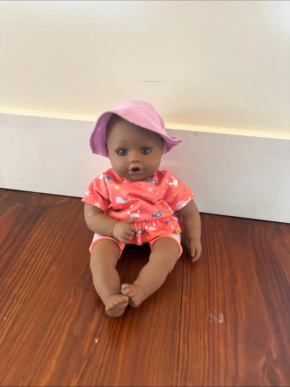 Pink Baby Doll with Sunhat - Kids Toy
